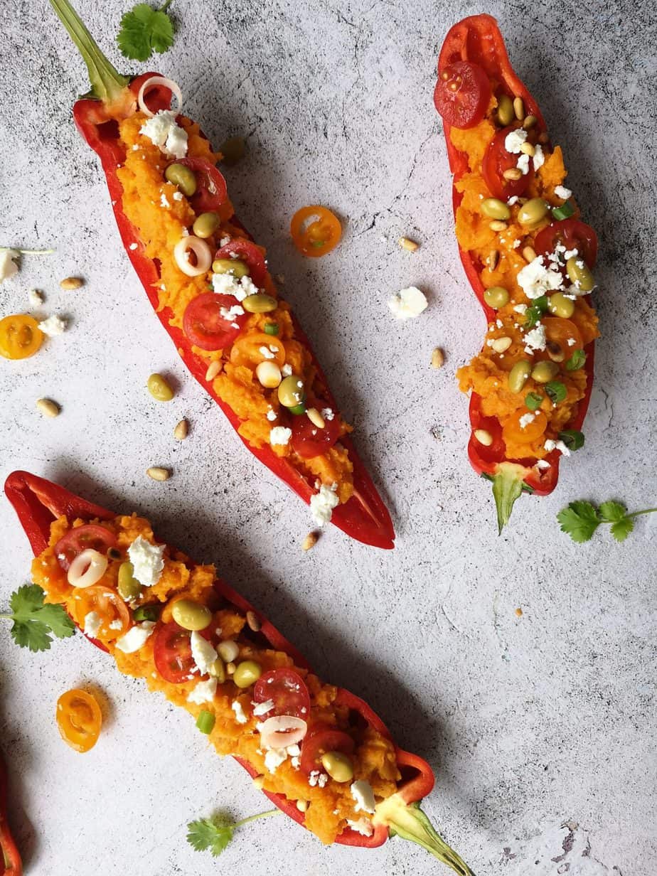 Gevulde Puntpaprika Met Zoete Aardappel