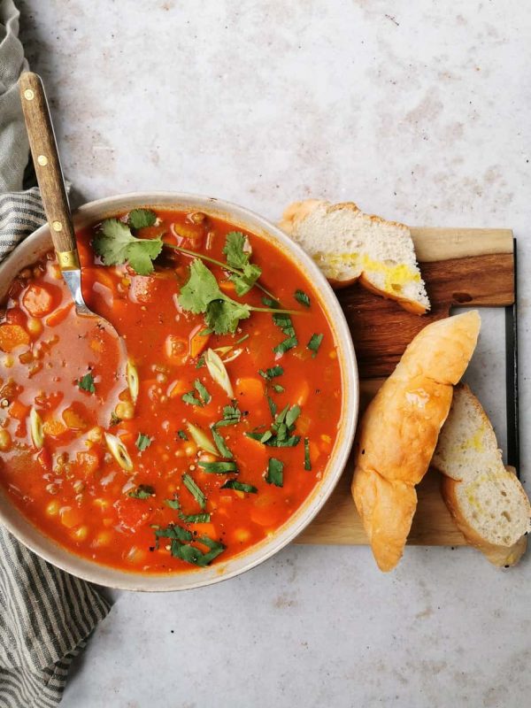 Harira Marokkaanse Tomatensoep Met Linzen En Kikkererwten