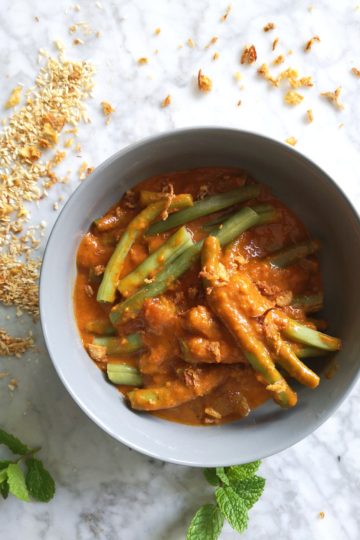 Indiase curry met sperziebonen