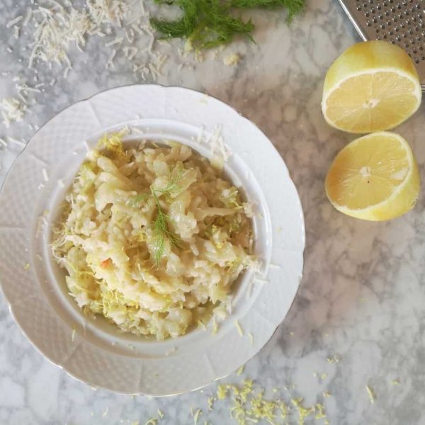 Venkelrisotto met citroenrasp