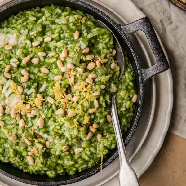 Risotto met spinazie vegetarisch