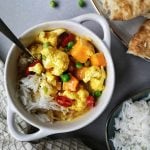 Zachte curry met pompoen en bloemkool
