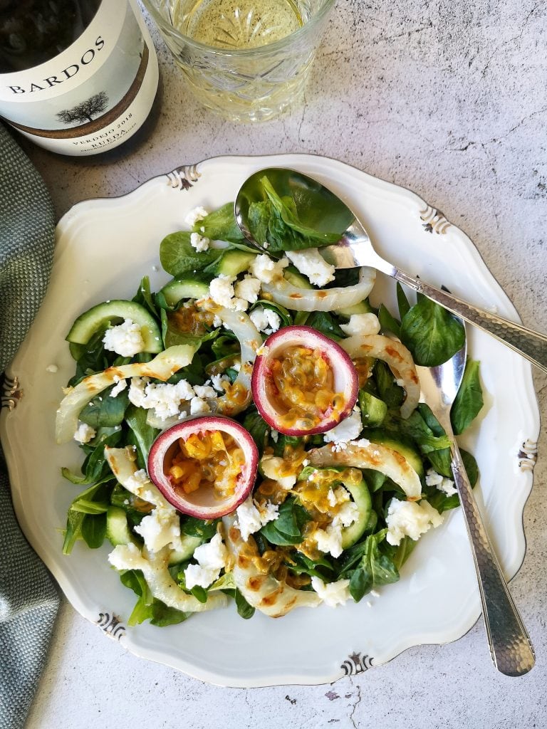 Salade met passievrucht