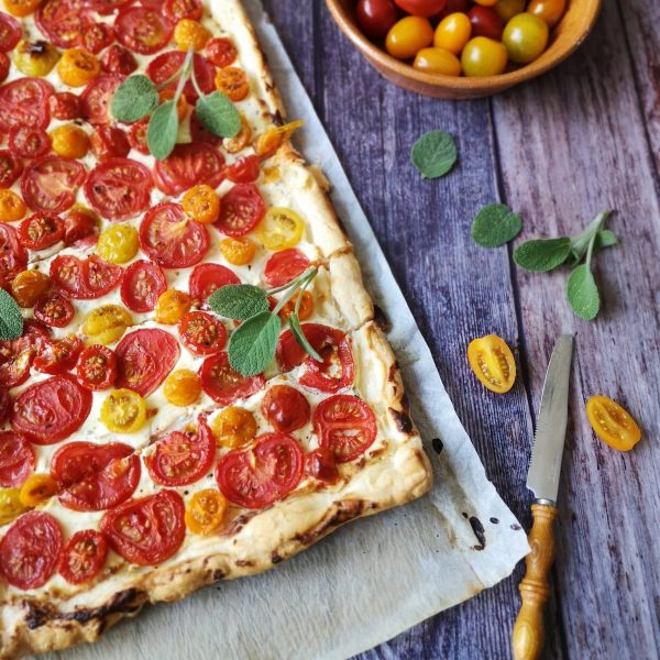 Vegetarische hartige taart