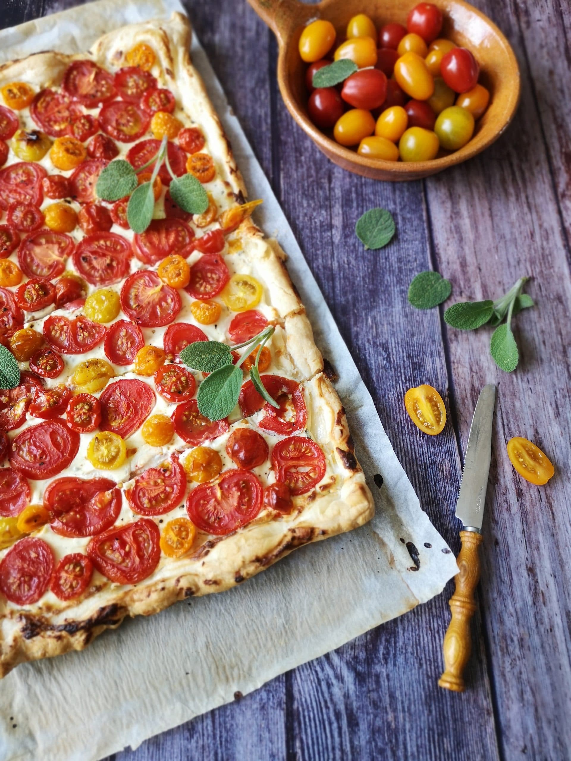 Vegetarische hartige taart