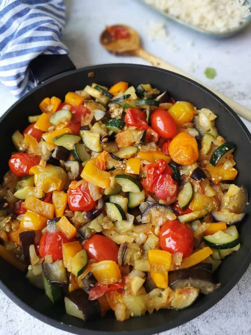 Vegetarische ratatouille met veel groente