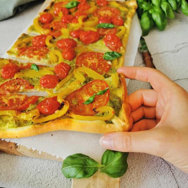 Vegetarische plaattaart Italiaans pizza