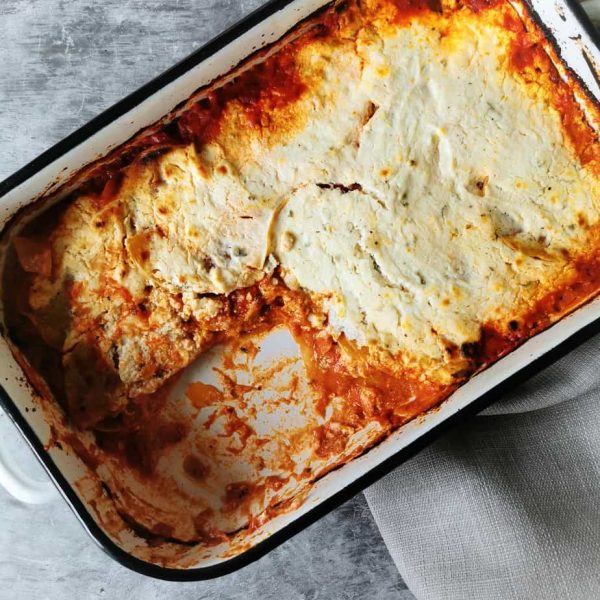 Vegetarische herfst lasagne met pompoen