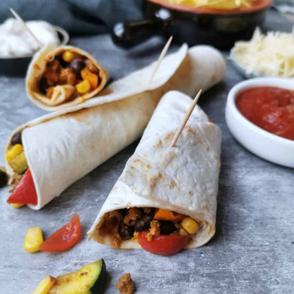 Vegetarische wraps met vegetarisch gehakt