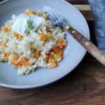 Vegetarische risotto met wortel