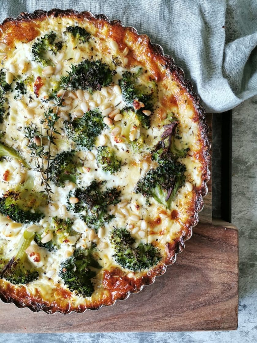 Hartige Taart Met Broccoli, Op Basis Van Bloemkoolrijst 'deeg'