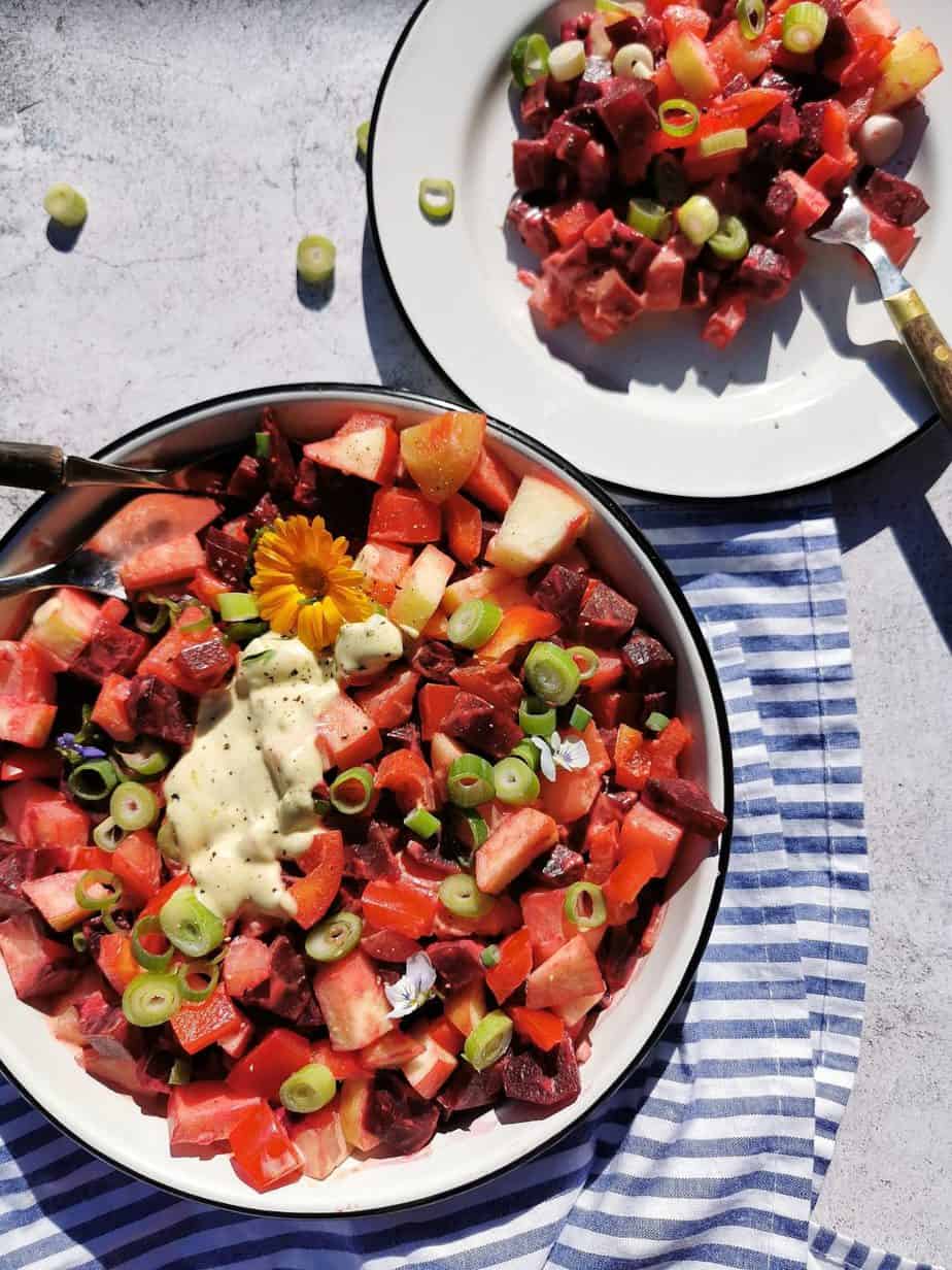 Vegetarische Bieten Salade Met Aardappel Hot Sex Picture