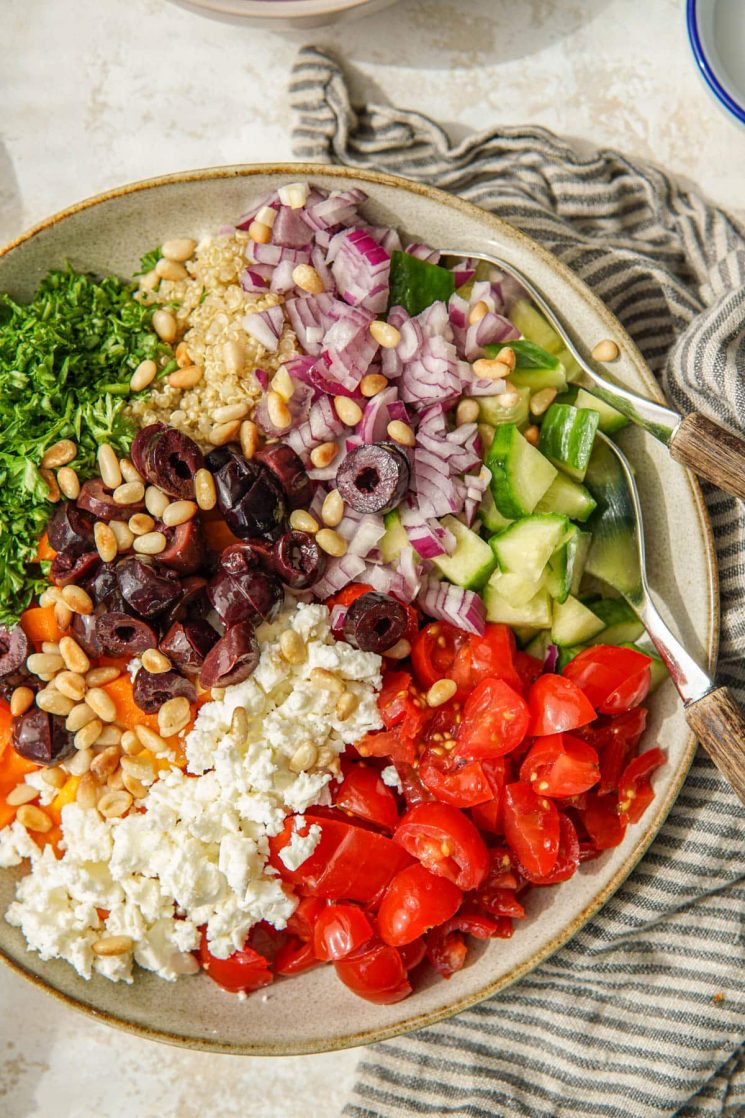 Recept voor Griekse maaltijdsalade met quinoa