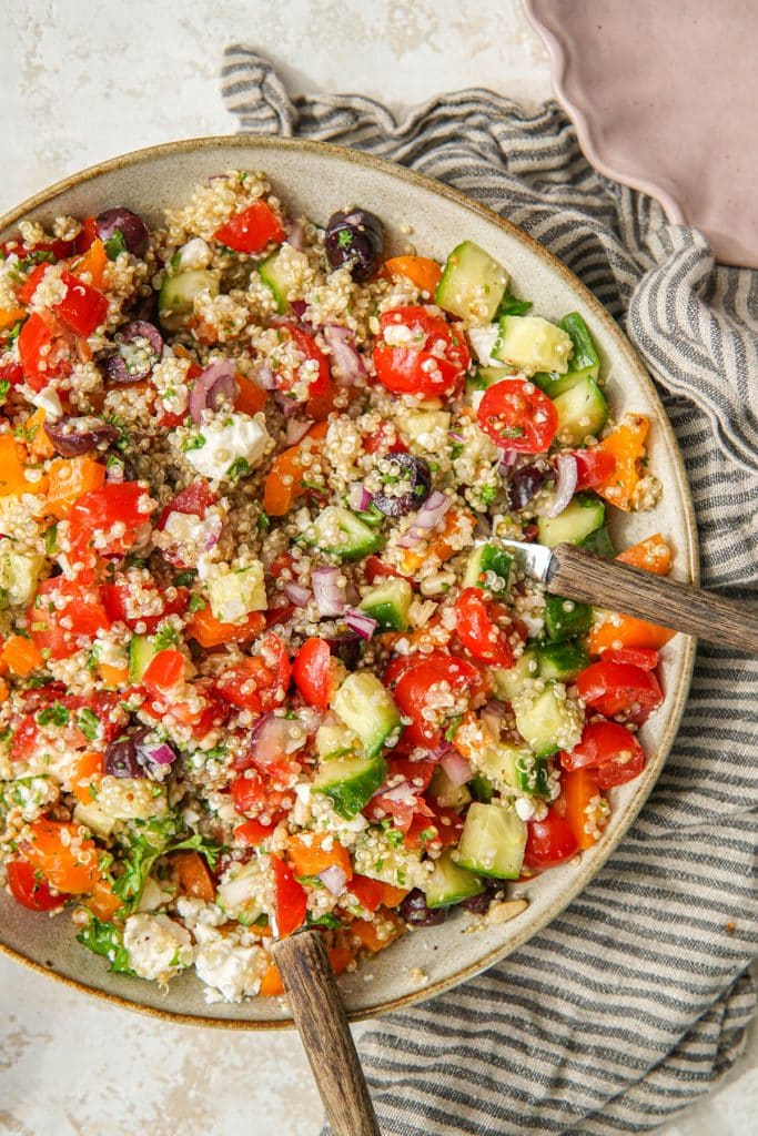 Recept voor Griekse maaltijdsalade met quinoa