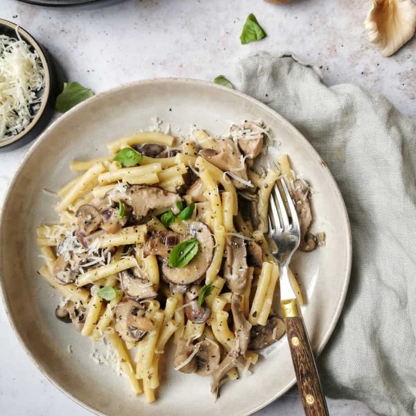 Vega pasta met paddenstoelen