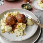 Vegetarische stamppot met gehaktballen