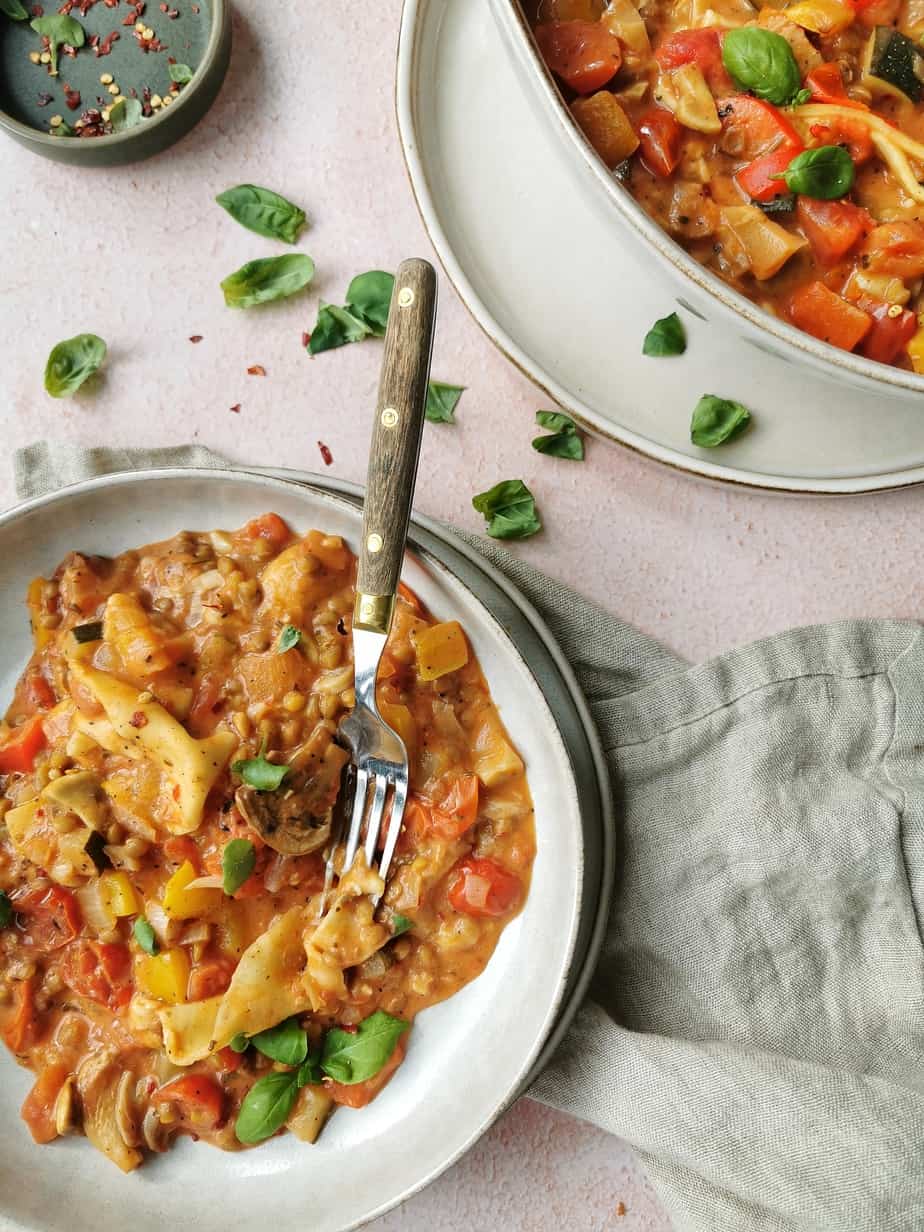 Vegetarische lasagne uit de pan