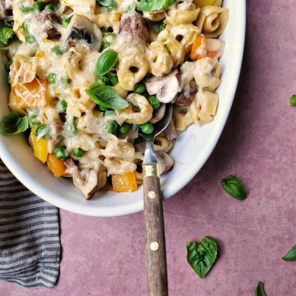 Vegetarische tortellini uit de oven