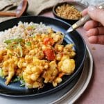 Vegan curry met pindakaas en zelfgemaakte currysaus