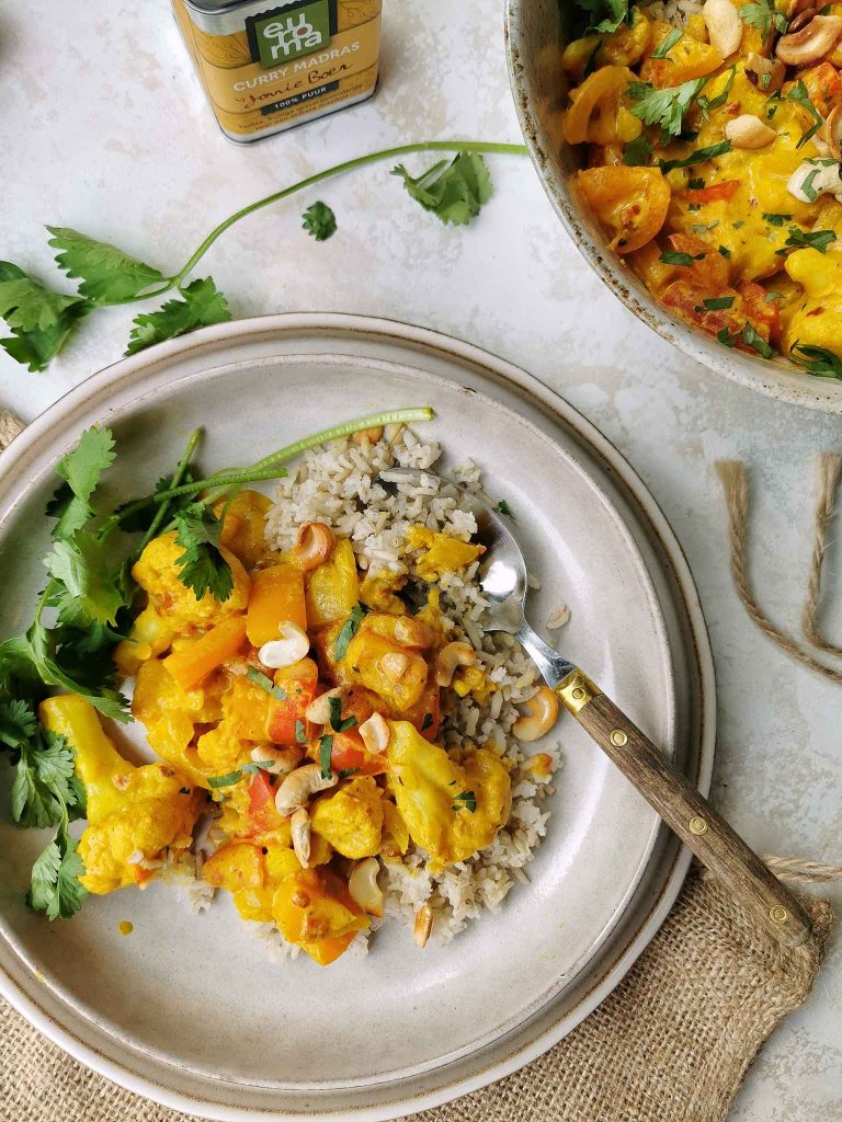 Vegetarische curry zonder pakjes en zakjes