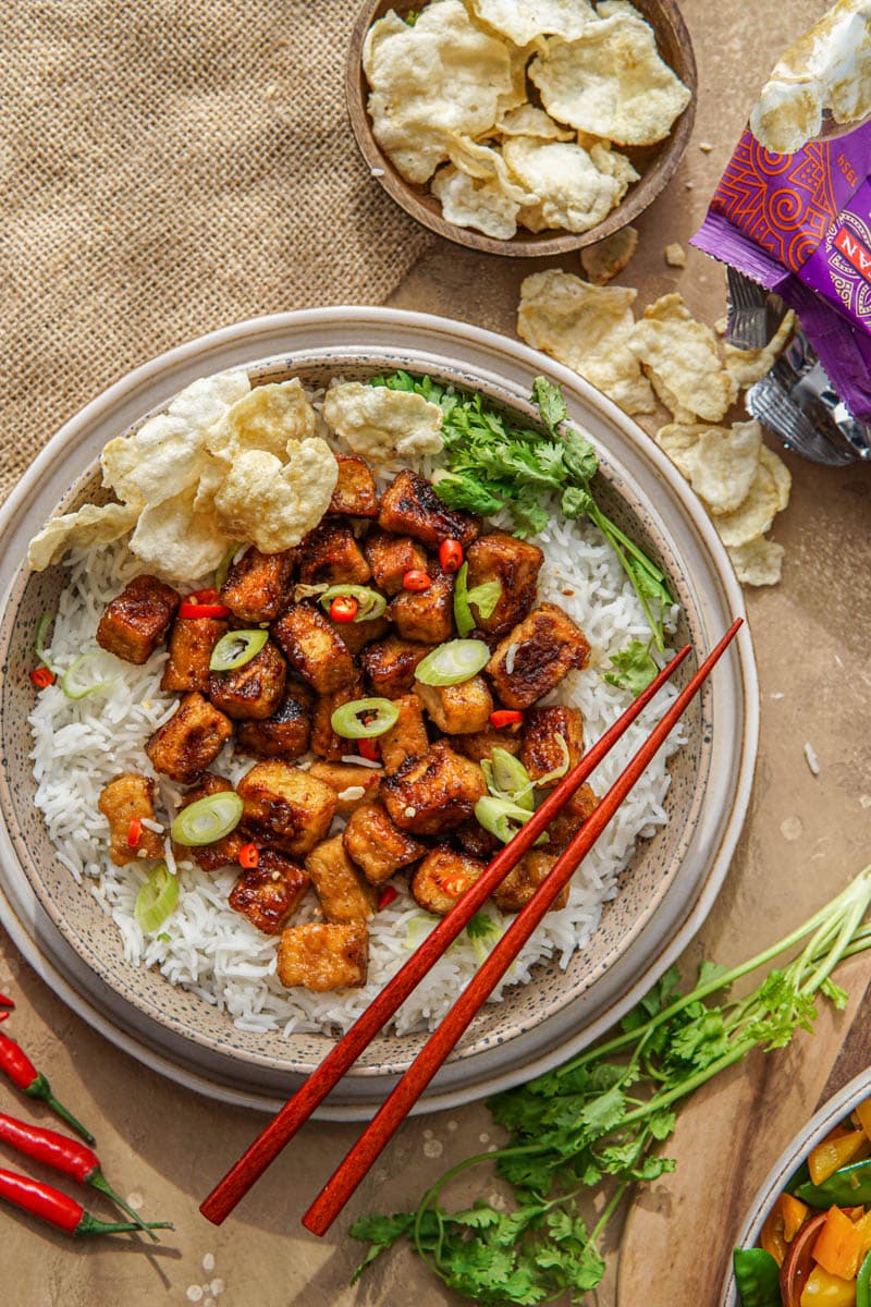 Recept voor tofu met rijst vegan