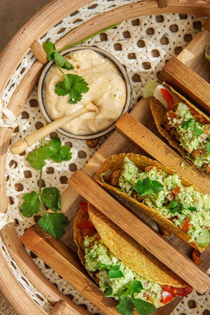 Vegan taco's met soja stukjes