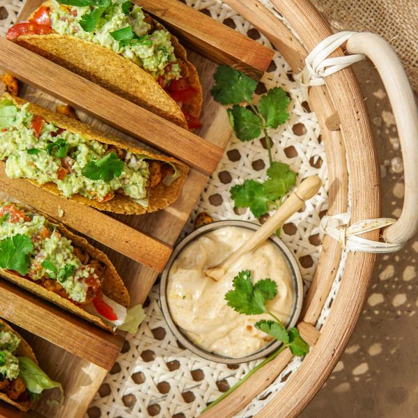 Vegan taco's met soja stukjes