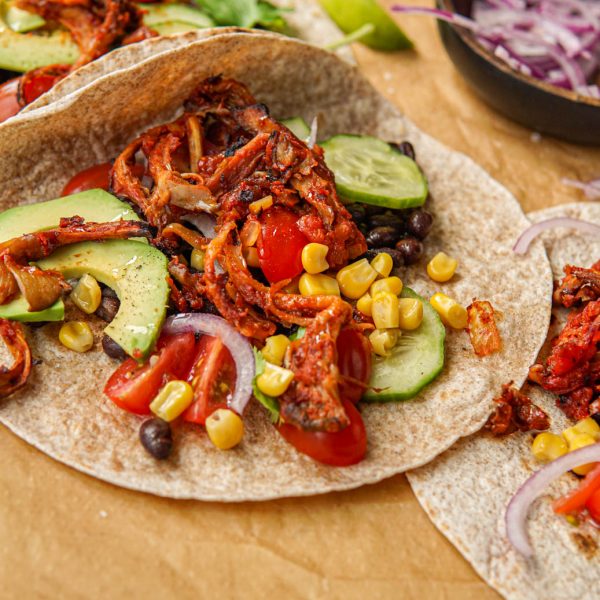 Recept voor vegan wraps met pulled oesterzwammen