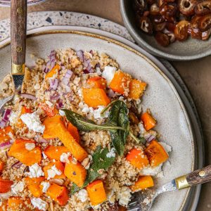 Vegetarisch recept voor couscous salade met pompoen