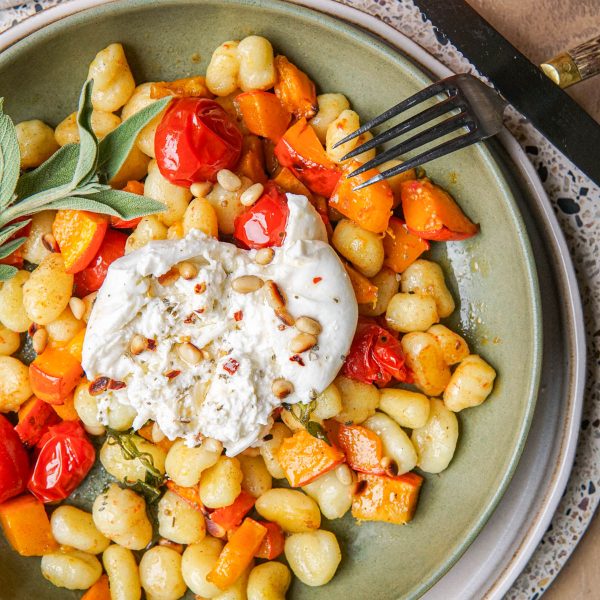 Recept voor vegetarische gnocchi met pompoen en burrata