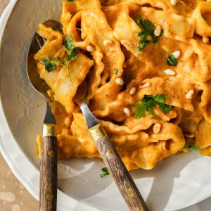 Recept voor vegan gochujang pasta