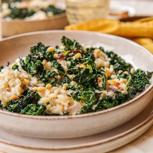 Recept voor vegan risotto met palmkool