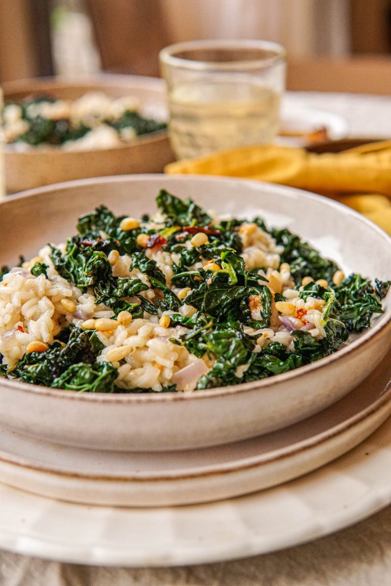 Recept voor vegan risotto met palmkool
