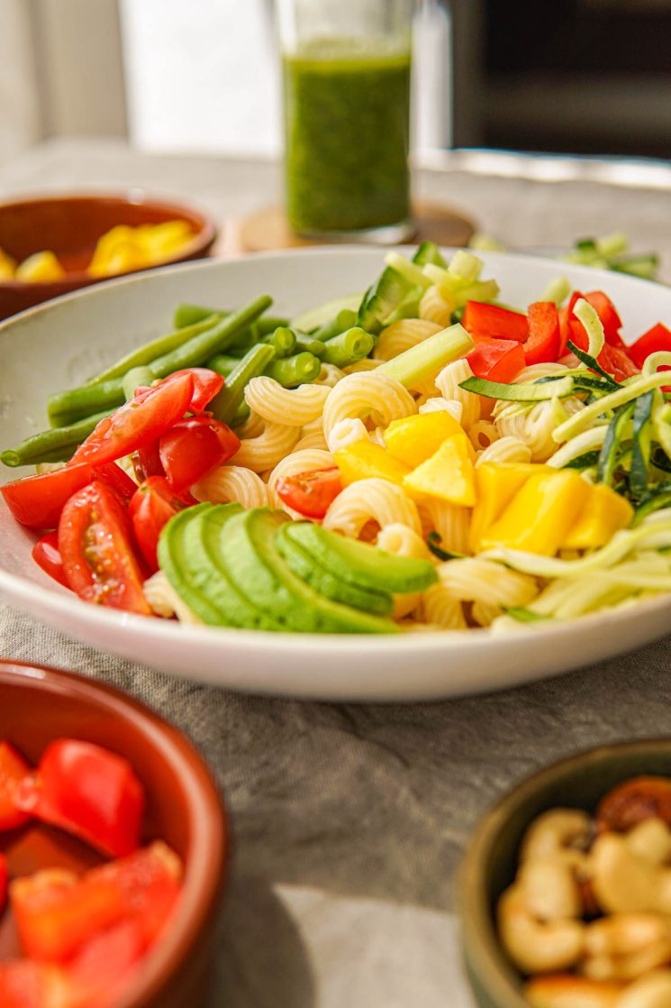 Recept voor vegetarische pastasalade maaltijdsalade