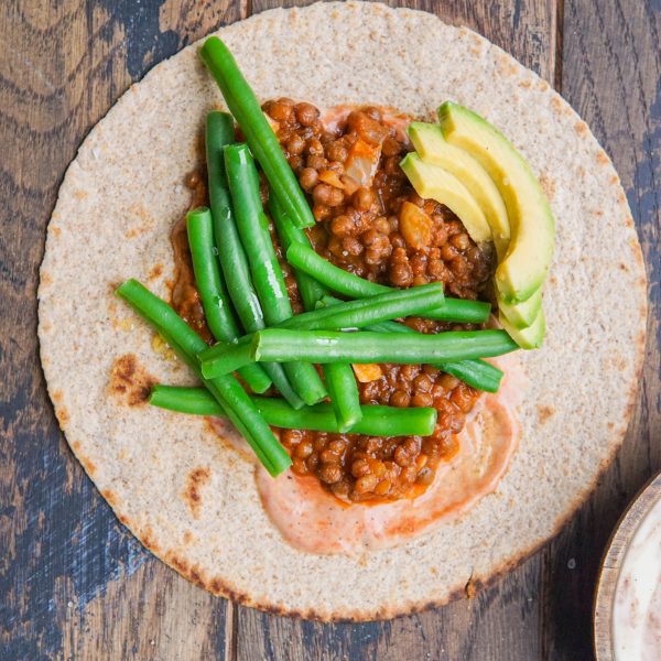 Recept voor vegan wraps met linzen